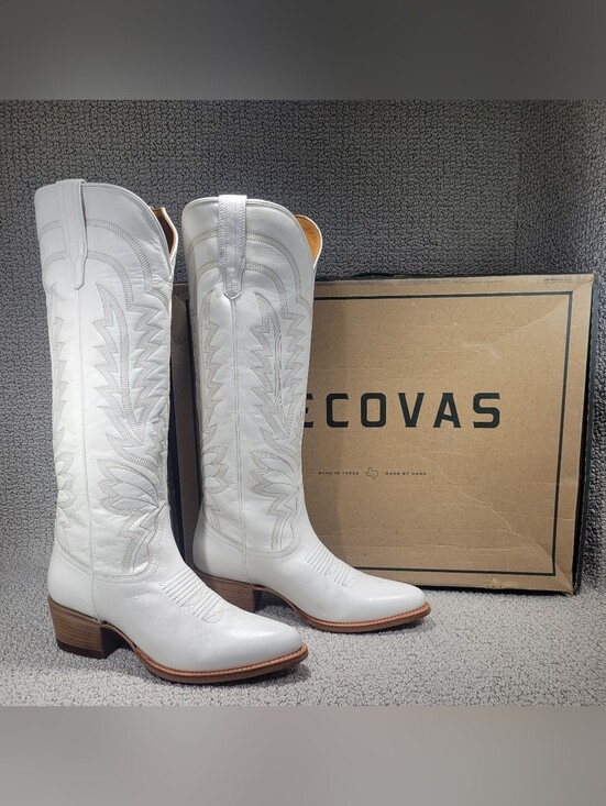 Tecovas Shoes - Tecovas The Abby Women's US Size 9B Snow Cowhide Leather Cowgirl Boots